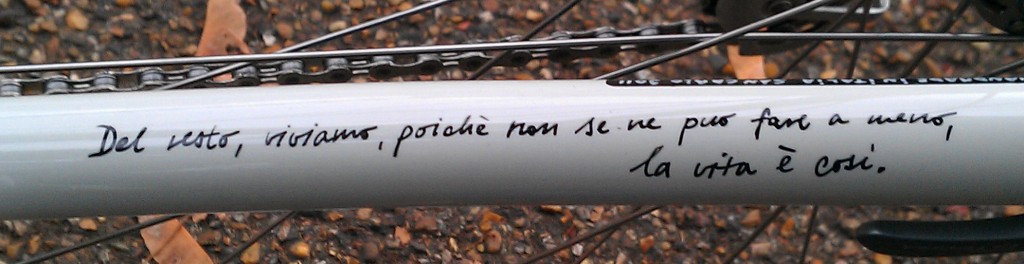 Renato Serra quote on bicycle